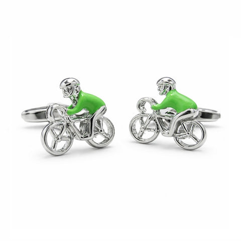 Manchetknopen Racefiets Groene Trui