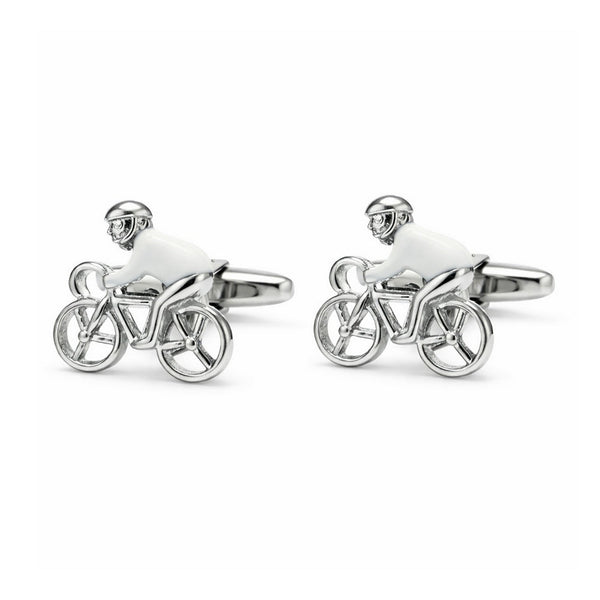 Manchetknopen Racefiets Witte Trui
