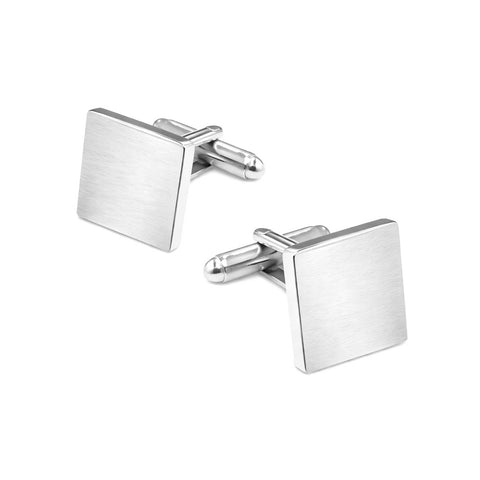 Manchetknopen Vierkant gematteerd - Zilverkleurig