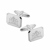 Zilveren manchetknopen met het Wapen van Nederland in achthoekige vorm