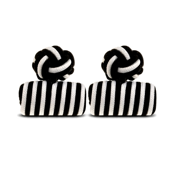 Stoffen Manchetknopen Cilinder – Zwart & Wit