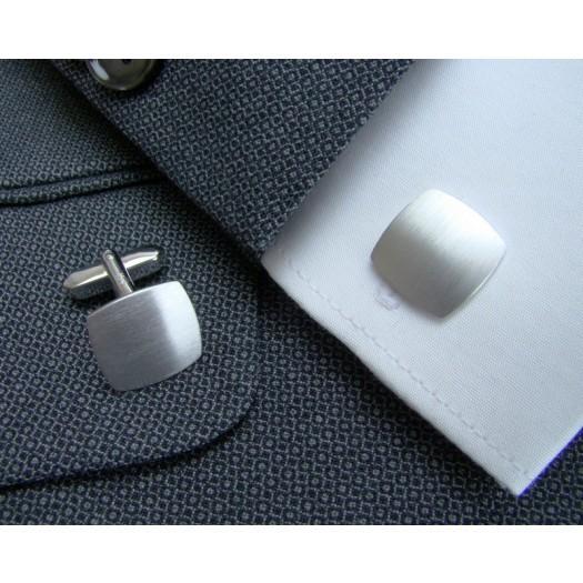 Zilveren Manchetknopen Vierkant met Logogravure - Sterling Zilver