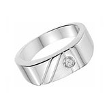 Ring Zilver gematteerd met lijnen - Zirkonia