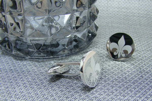 Manchetknopen Fleur-de-Lys Gegraveerd