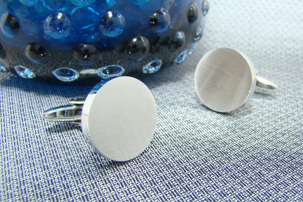 Manchetknopen Classic Rond Mat Robuust - Zilverkleurig