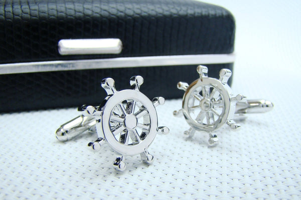 Manchetknopen Stuurwiel Zilver