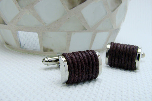 Manchetknopen Rectangle Bruin