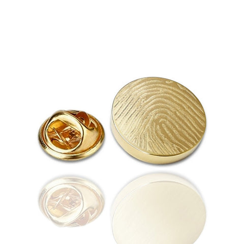 Gouden Revers Pin Mat met vingerafdrukgravure - 14K Geelgoud