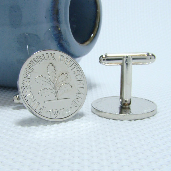 Manchetknopen Duitsland gemaakt van 50 Pfennig 1974