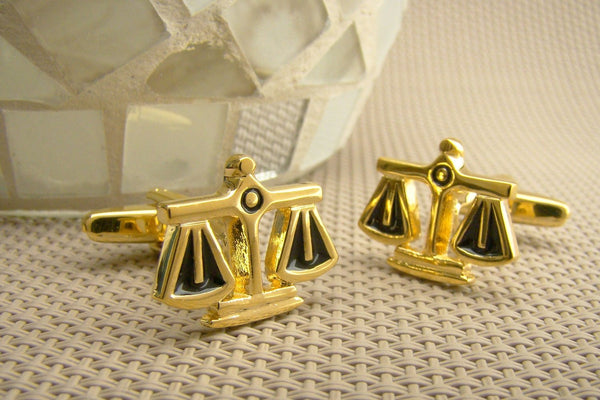 Manchetknopen Weegschaal Goudkleurig