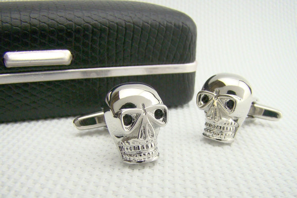 Manchetknopen Schedel Zilver