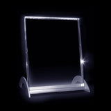Glasgeschenk Luxe Led Standaard met vlakke glasplaat - 90x150 mm - met gravure naar keuze