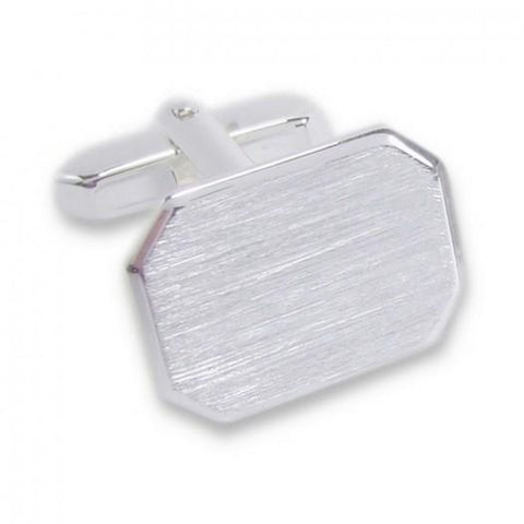 Zilveren Manchetknopen Achthoek met Logo - Sterling Zilver