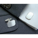 Zilveren Manchetknopen Achthoek met Monogram gravure - Sterling Zilver