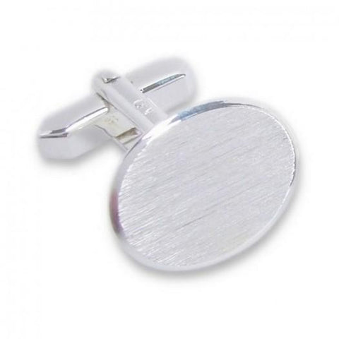 Zilveren Manchetknopen Ovaal met Logogravure - Sterling Zilver