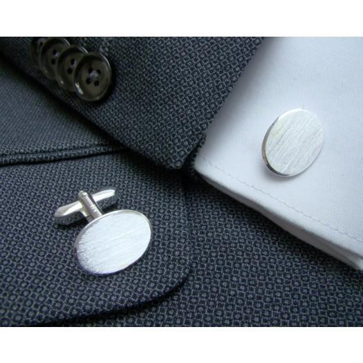 Zilveren Manchetknopen Facetrand Ovaal - Sterling Zilver