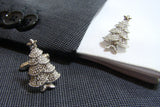 Cadeautip - Manchetknopen Kerstboom Zilverkleurig