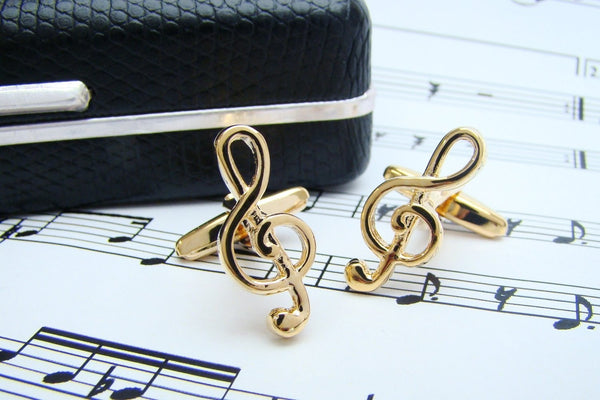 Manchetknopen G-Sleutel Goudkleurig