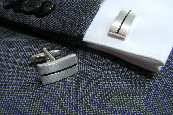 Manchetknopen Stripe Black