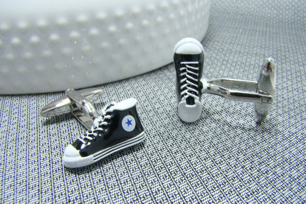 Manchetknopen All Star sneakers in zwart en wit