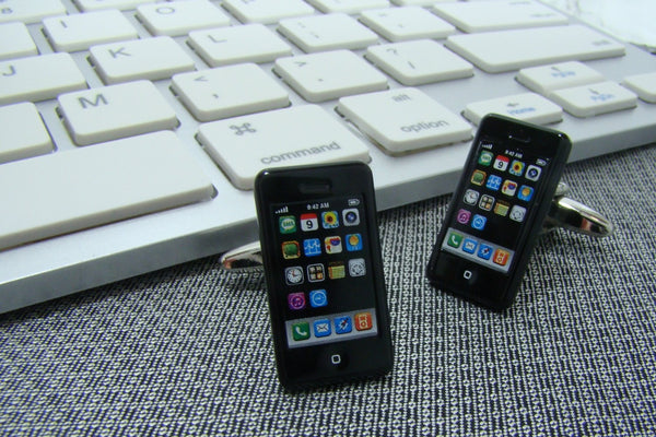 Manchetknopen Smartphone zwart