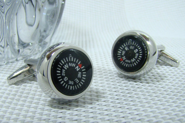 Manchetknopen Kompas (echt werkend)