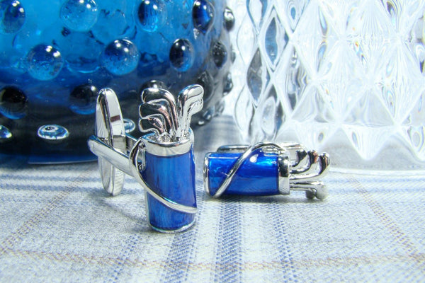 Manchetknopen Golftas met clubs