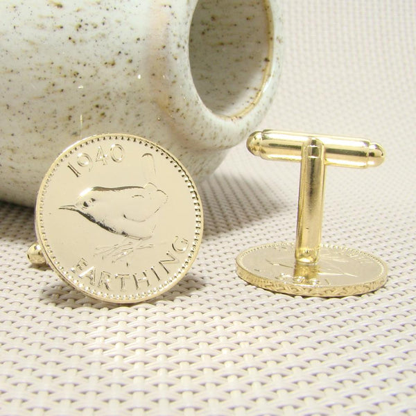 Manchetknopen Engeland gemaakt van Farthing 1940