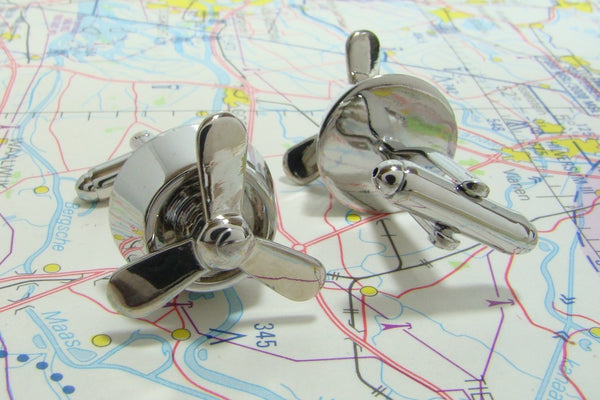 Manchetknopen Vliegtuig Propeller (beweegbaar)