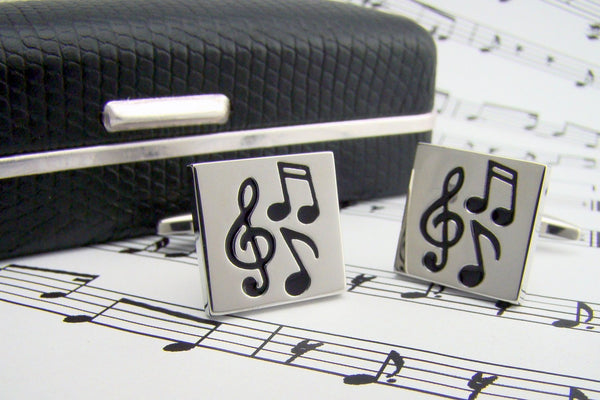 Manchetknopen Muzieknoten & G-Sleutel