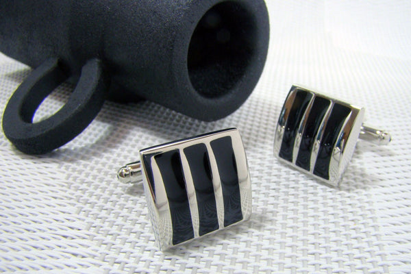 Manchetknopen Black Stripes