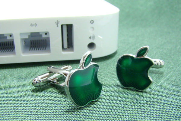 Manchetknopen Apple Groen