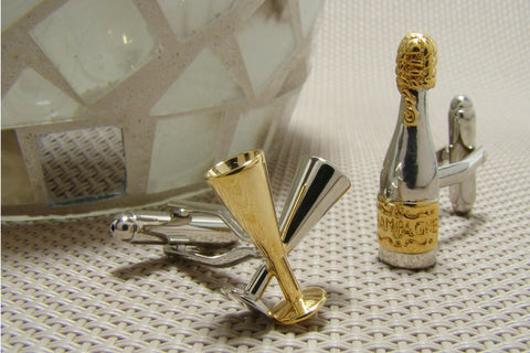 Manchetknopen Champagne & Glazen