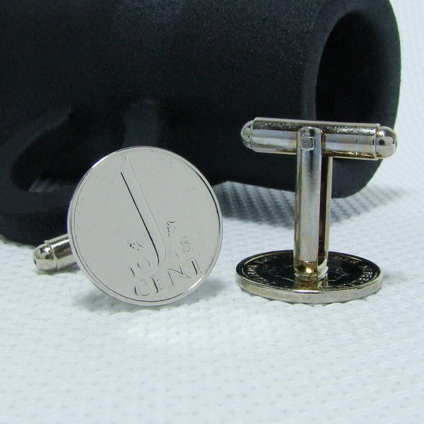 Manchetknopen gemaakt van 1 cent 1948