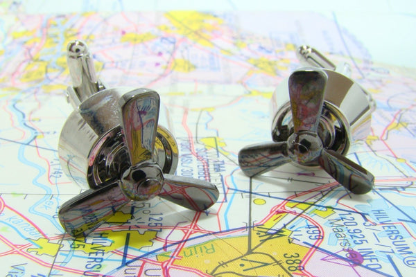 Manchetknopen Vliegtuig Propeller (beweegbaar)