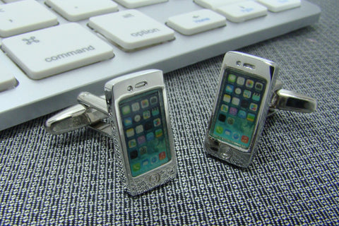 Manchetknopen Smartphone zilver