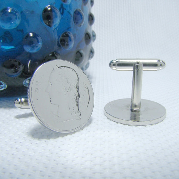 Manchetknopen Belgie 1 Frank 1950