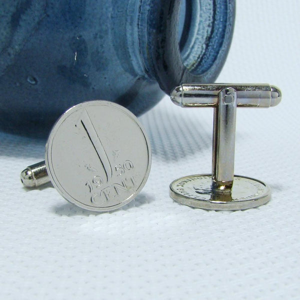 Manchetknopen gemaakt van 1 cent 1950