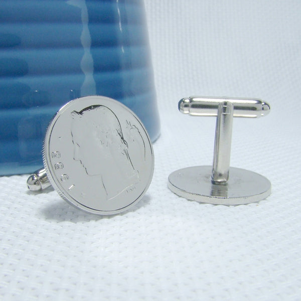 Manchetknopen Belgie 1 Frank 1953