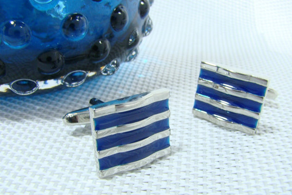 Manchetknopen Stripe Blue