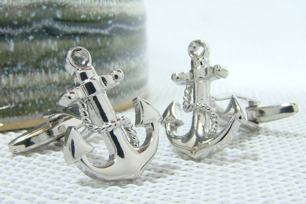 Manchetknopen Scheepsanker Zilverkleurig