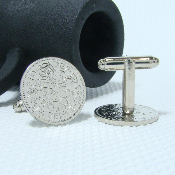 Manchetknopen Engeland Six Pence 1958