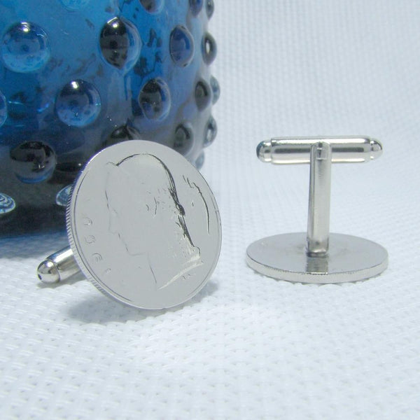 Manchetknopen Belgie 1 Frank 1960