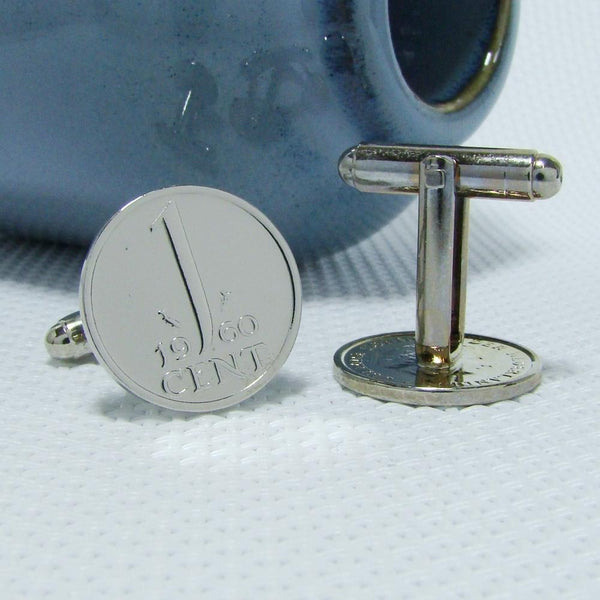 Manchetknopen gemaakt van cent 1960