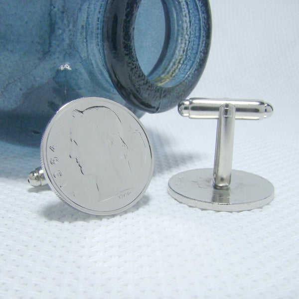 Manchetknopen Belgie 1 Frank 1964