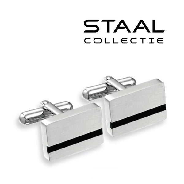 Manchetknopen Edelstaal Black-Line