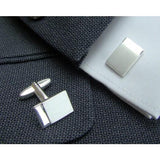 Zilveren Manchetknopen Element met Lettergravure - Sterling Zilver