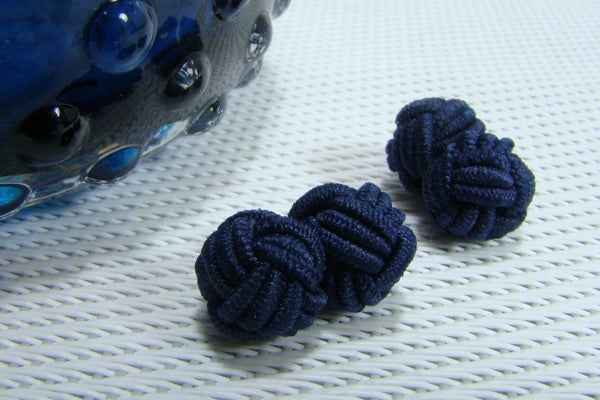 Manchetknopen Blauw (marine) Gevlochten