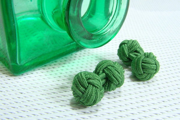 Manchetknopen Groen (midden) Gevlochten