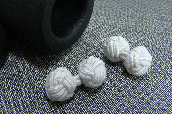 Manchetknopen Wit Gevlochten